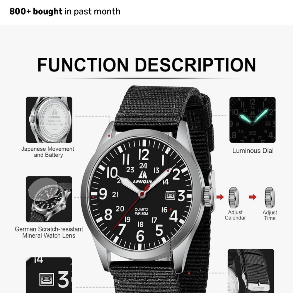 Men’s Waterproof Army Tactical Wristwatch! NWT!